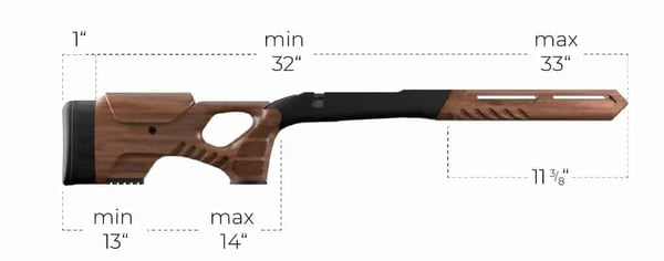 woox cobra rifle stock dimensions