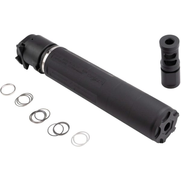CMMG Defcan 762 Direct Thread Suppressor .308 Win 1-3/8x24 Black with 5/8x24 Muzzle Brake