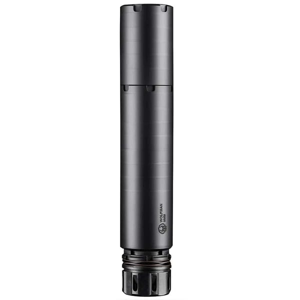 Dead Air Wolfman Modular QD Pistol Suppressor 9mm Luger Stainless Steel Black Finish Key Micro Adapter — view 2