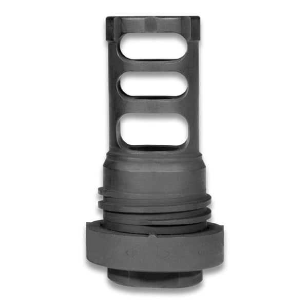 YHM Turbo K-RB 5.56mm QD Suppressor with Muzzle Brake 5.56mm Stainless Steel/Cobalt 6 Black 1/2x28 — view 3