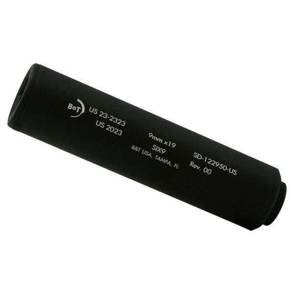 B&T Six9 Wipe Suppressor ONLY 9mm Luger Black Firearm Sold Separately — view 3