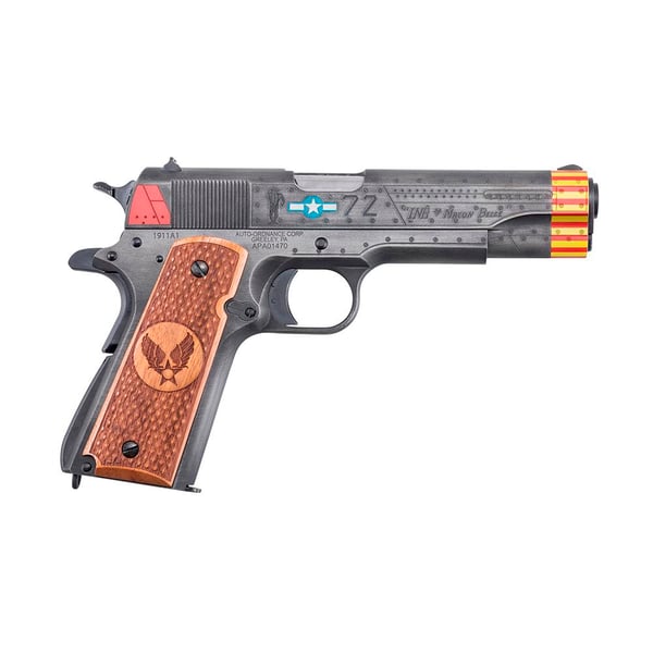 Auto-Ordnance Limited Edition "Red Tails" 1911 Handgun .45 Auto 7rd Magazine(1) 5'' Barrel Custom Wood Grips