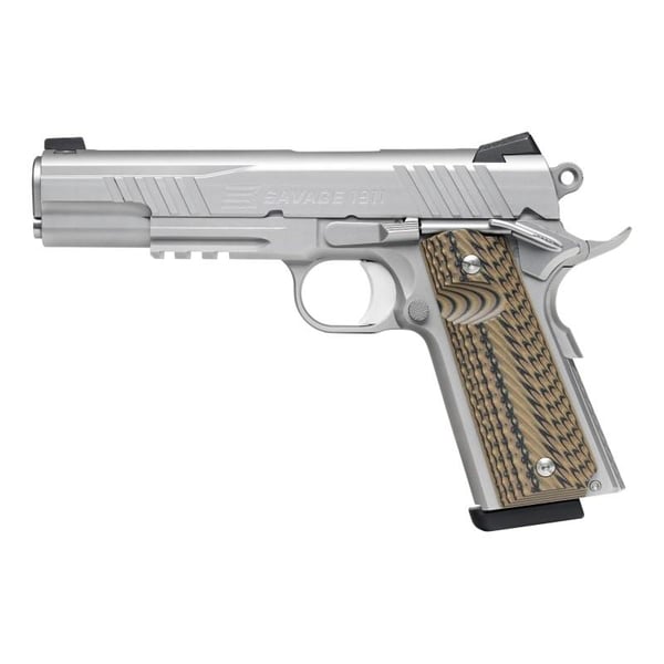 Savage 1911 Gov't Style Handgun .45 Auto 8rd Magazines (2) 5" Barrel Stainless Steel with Rail — view 2