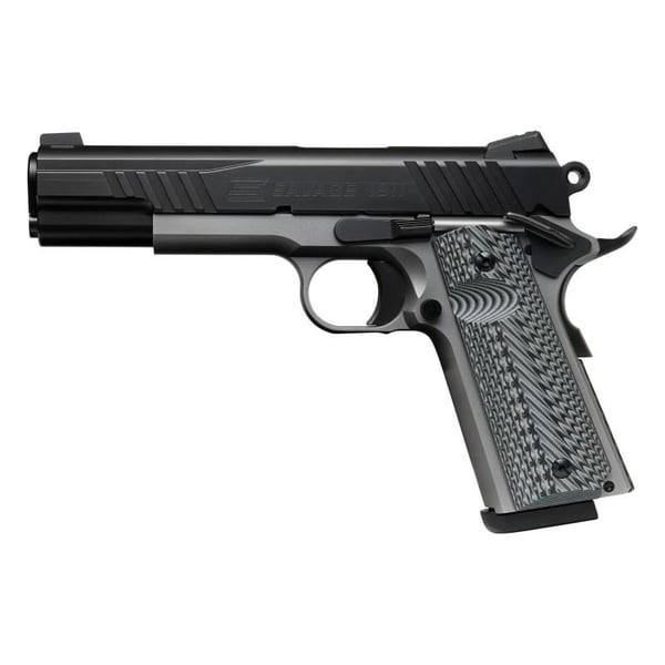 Savage 1911 Gov't Style Handgun 9mm Luger 10rd Magazines (2) 5" Barrel Black and Stainless — view 2