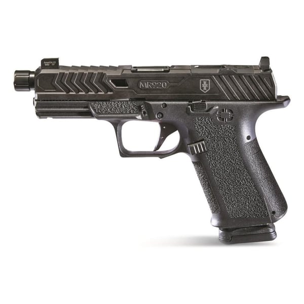 Shadow Systems MR920 War Poet Handgun 9mm Luger 15rd Magazines (2) 4.5" Threaded Barrel Black War Poet Slide Engraving with Night Sights — view 2