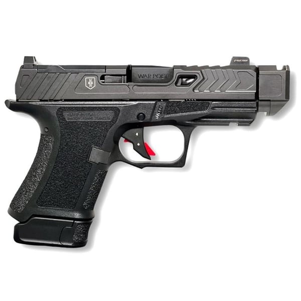 Shadow Systems CR920P War Poet Handgun 9mm Luger 10rd & 13rd Magazines 3.75 Barrel Black War Poet Slide Engraving with Night Sights