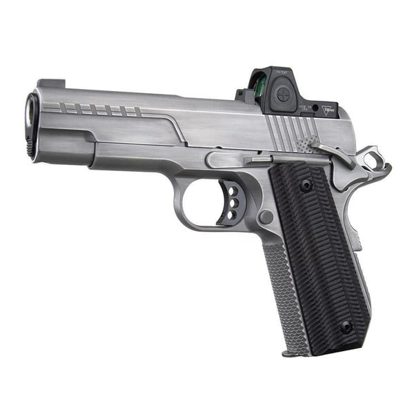 Ed Brown FX2 Compact Stainless Bobtail Handgun .45 Auto 7rd Magazine 4.25" Barrel American Flag Serrations w/Trij RMRcc — view 2