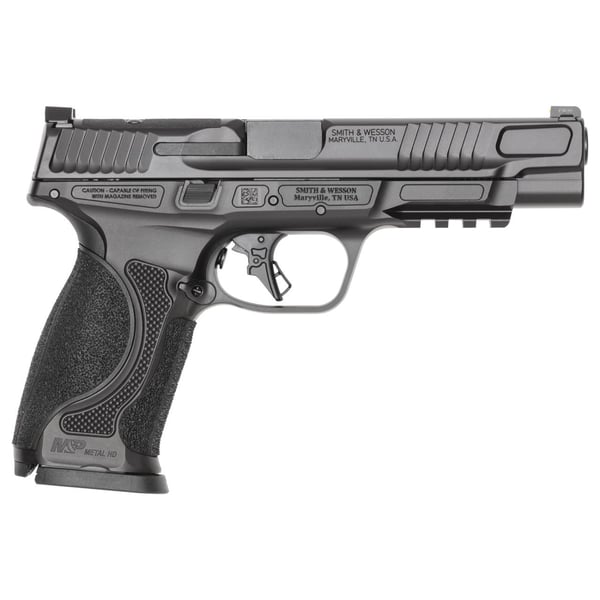 S&W M&P9 M2.0 Metal HD Handgun 9mm Luger 17rd Magazines(2) 5" Barrel Optic Ready NO Thumb Safety Black Steel Frame