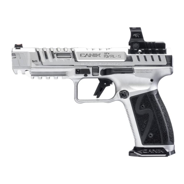 Canik SFx Rival-S Chrome Handgun 9mm Luger 18rd Magazines (2) 5" Barrel Chrome with MO2 Optic — view 2