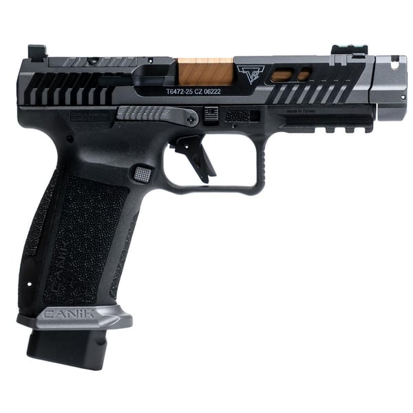 Canik TTI Combat Handgun 9mm Luger 18rd Magazines (2) 4.6" Ported Gold Barrel Smoke